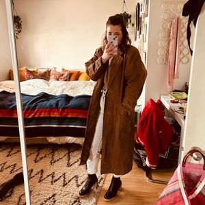 Vintage Western Leather Trench Coat